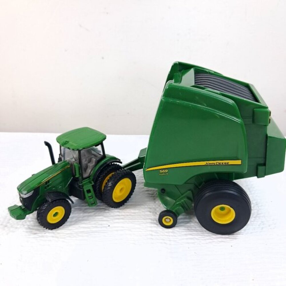 ERTL JOHN DEERE 569 Premium Round Baler & 7830‎ farm toy tractor Diecast Tomy